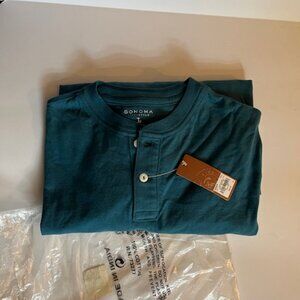 *NWT Kohl's Sonoma Teal Henley - Men's Size L